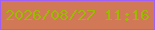 文字の大きさ：5、枠の色：a060f6、背景の色：d17956、文字の色：9eb904 無料ブログパーツのブログ時計
