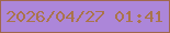 文字の大きさ：5、枠の色：a0684c、背景の色：ac86d9、文字の色：aa744b 無料ブログパーツのブログ時計