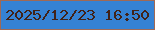 文字の大きさ：4、枠の色：a06955、背景の色：3582d4、文字の色：412218 無料ブログパーツのブログ時計