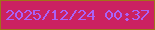 文字の大きさ：4、枠の色：a07318、背景の色：cb2161、文字の色：a962f7 無料ブログパーツのブログ時計
