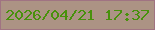文字の大きさ：5、枠の色：a07382、背景の色：ac9384、文字の色：48910c 無料ブログパーツのブログ時計