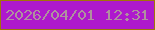 文字の大きさ：5、枠の色：a07508、背景の色：ae19cd、文字の色：af919e 無料ブログパーツのブログ時計