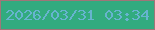 文字の大きさ：1、枠の色：a07578、背景の色：32ab7f、文字の色：67b4cf 無料ブログパーツのブログ時計