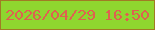 文字の大きさ：4、枠の色：a07b24、背景の色：8fd62f、文字の色：df6150 無料ブログパーツのブログ時計