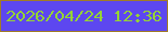 文字の大きさ：3、枠の色：a07c27、背景の色：5d47f0、文字の色：95d335 無料ブログパーツのブログ時計
