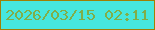 文字の大きさ：4、枠の色：a07f04、背景の色：46e7de、文字の色：80ae49 無料ブログパーツのブログ時計