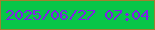 文字の大きさ：1、枠の色：a0802e、背景の色：08c648、文字の色：801fe7 無料ブログパーツのブログ時計