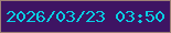文字の大きさ：1、枠の色：a08277、背景の色：3e1463、文字の色：09cee3 無料ブログパーツのブログ時計