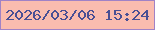 文字の大きさ：1、枠の色：a082c6、背景の色：fabcaf、文字の色：494f94 無料ブログパーツのブログ時計
