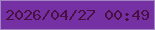 文字の大きさ：4、枠の色：a085c2、背景の色：7530a3、文字の色：4a1042 無料ブログパーツのブログ時計