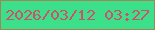 文字の大きさ：4、枠の色：a08654、背景の色：3de08a、文字の色：ca536a 無料ブログパーツのブログ時計