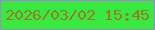 文字の大きさ：5、枠の色：a086ce、背景の色：38ea3f、文字の色：957c27 無料ブログパーツのブログ時計