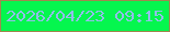文字の大きさ：4、枠の色：a0874f、背景の色：05f64e、文字の色：92beea 無料ブログパーツのブログ時計