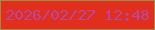 文字の大きさ：3、枠の色：a08846、背景の色：e22e1c、文字の色：b5489b 無料ブログパーツのブログ時計