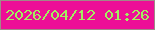 文字の大きさ：3、枠の色：a08988、背景の色：ed0f97、文字の色：a2f060 無料ブログパーツのブログ時計