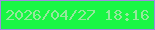 文字の大きさ：4、枠の色：a08ae1、背景の色：19f644、文字の色：95e89c 無料ブログパーツのブログ時計