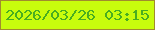 文字の大きさ：5、枠の色：a08b2e、背景の色：c8fc0d、文字の色：48ae20 無料ブログパーツのブログ時計