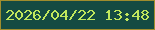 文字の大きさ：4、枠の色：a08d2d、背景の色：154b42、文字の色：c1e75d 無料ブログパーツのブログ時計