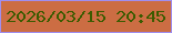 文字の大きさ：2、枠の色：a08eee、背景の色：cc6d43、文字の色：3b5b00 無料ブログパーツのブログ時計