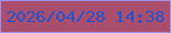 文字の大きさ：2、枠の色：a090e9、背景の色：a94f6d、文字の色：2452cc 無料ブログパーツのブログ時計