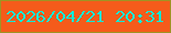 文字の大きさ：5、枠の色：a09224、背景の色：f55b1b、文字の色：05edda 無料ブログパーツのブログ時計