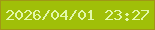 文字の大きさ：5、枠の色：a09716、背景の色：a0bf08、文字の色：e2f8aa 無料ブログパーツのブログ時計