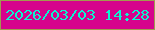 文字の大きさ：1、枠の色：a09a4f、背景の色：d6038c、文字の色：0af6d0 無料ブログパーツのブログ時計