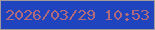 文字の大きさ：1、枠の色：a09a9d、背景の色：2043be、文字の色：af6a7e 無料ブログパーツのブログ時計