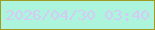 文字の大きさ：1、枠の色：a09c23、背景の色：acf4dc、文字の色：d6c8f7 無料ブログパーツのブログ時計
