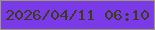 文字の大きさ：4、枠の色：a09c71、背景の色：7a3ae8、文字の色：3d3c1a 無料ブログパーツのブログ時計