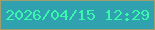 文字の大きさ：3、枠の色：a09d6f、背景の色：30a1ae、文字の色：39f7ad 無料ブログパーツのブログ時計