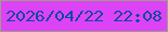 文字の大きさ：1、枠の色：a09d83、背景の色：dd43f6、文字の色：0d499c 無料ブログパーツのブログ時計