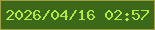 文字の大きさ：1、枠の色：a09e45、背景の色：3b6919、文字の色：b2e942 無料ブログパーツのブログ時計