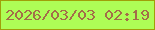 文字の大きさ：3、枠の色：a09f09、背景の色：aefd56、文字の色：a36d49 無料ブログパーツのブログ時計