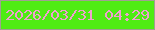 文字の大きさ：5、枠の色：a0a091、背景の色：4fec13、文字の色：efa1cf 無料ブログパーツのブログ時計