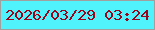 文字の大きさ：5、枠の色：a0a19f、背景の色：50f2fb、文字の色：99051a 無料ブログパーツのブログ時計