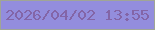 文字の大きさ：1、枠の色：a0a595、背景の色：938ddd、文字の色：8365a7 無料ブログパーツのブログ時計