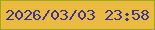 文字の大きさ：5、枠の色：a0a71c、背景の色：eaba41、文字の色：3a339a 無料ブログパーツのブログ時計