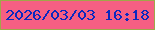文字の大きさ：2、枠の色：a0a749、背景の色：f65f83、文字の色：0b29bf 無料ブログパーツのブログ時計