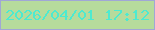 文字の大きさ：2、枠の色：a0a7d6、背景の色：b6db9c、文字の色：4dead0 無料ブログパーツのブログ時計