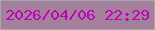 文字の大きさ：5、枠の色：a0a8b0、背景の色：a5809d、文字の色：bf02b6 無料ブログパーツのブログ時計