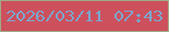 文字の大きさ：3、枠の色：a0a985、背景の色：cd505d、文字の色：7ca6cc 無料ブログパーツのブログ時計
