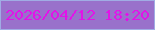 文字の大きさ：5、枠の色：a0ace4、背景の色：9971cb、文字の色：e214e8 無料ブログパーツのブログ時計