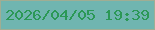 文字の大きさ：3、枠の色：a0ad93、背景の色：70b5b0、文字の色：2b9856 無料ブログパーツのブログ時計