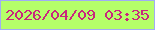 文字の大きさ：2、枠の色：a0adf4、背景の色：b5ff69、文字の色：c9267d 無料ブログパーツのブログ時計