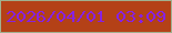 文字の大きさ：2、枠の色：a0b08e、背景の色：b44117、文字の色：8822e0 無料ブログパーツのブログ時計