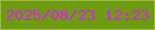 文字の大きさ：1、枠の色：a0ba4b、背景の色：6e9c0f、文字の色：de1bfb 無料ブログパーツのブログ時計
