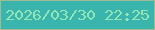 文字の大きさ：3、枠の色：a0bb94、背景の色：3ab5ae、文字の色：92e5b4 無料ブログパーツのブログ時計