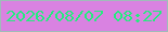 文字の大きさ：2、枠の色：a0bbba、背景の色：d982e1、文字の色：24ec7e 無料ブログパーツのブログ時計