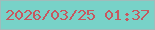 文字の大きさ：4、枠の色：a0bcbb、背景の色：78d2c8、文字の色：c6585f 無料ブログパーツのブログ時計